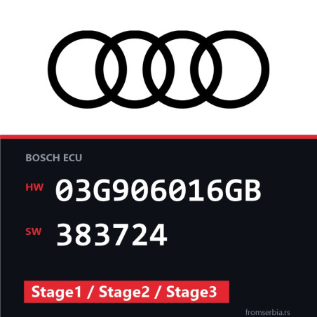 Audi A6 03G906016GB 383724 Stage1 / Stage2 / Stage3 tuning file