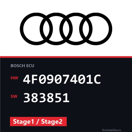 Audi A6 4F0907401C 383851 Stage1 / Stage2 tuning file