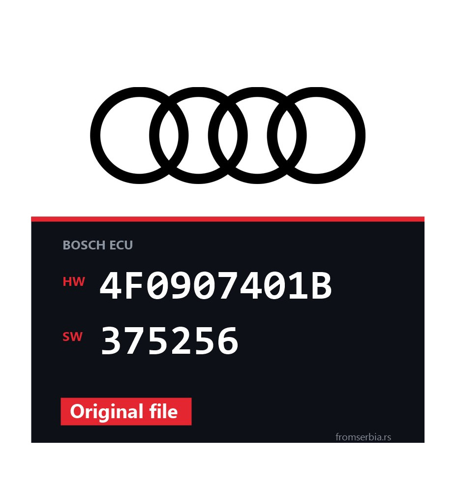 Audi A6 4F0907401B 375256 original ECU file