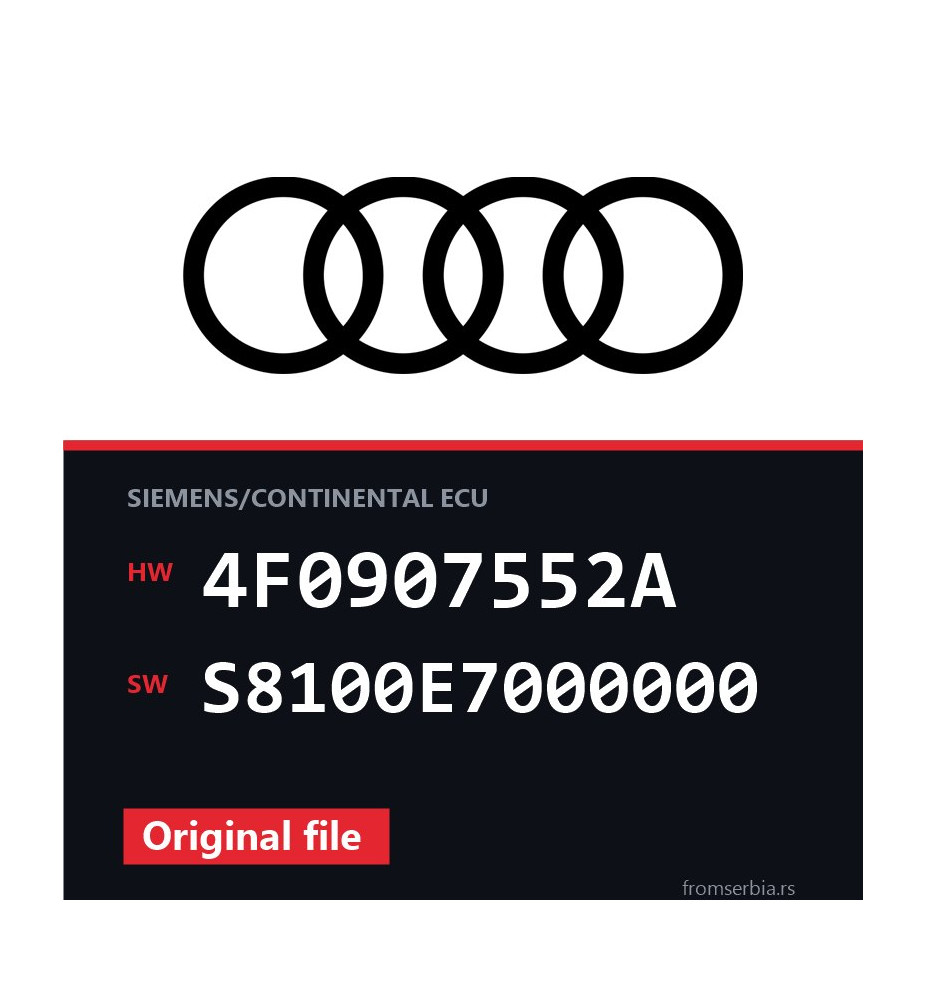 Audi A6 4F0907552A S8100E7000000 original ECU file