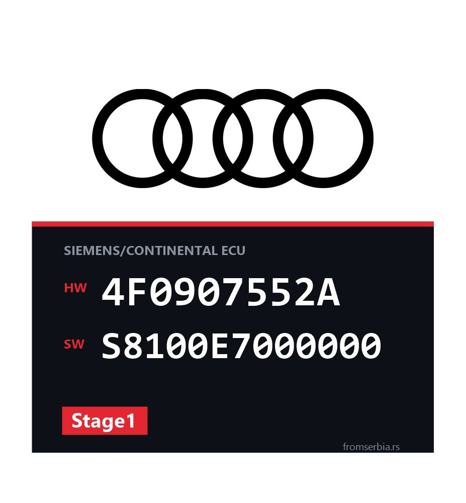 Audi A6 4F0907552A S8100E7000000 Stage1 tuning file