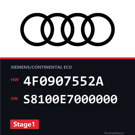 Audi A6 4F0907552A S8100E7000000 Stage1 tuning file