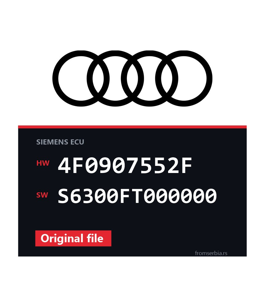 Audi A6 4F0907552F S6300FT000000 original ECU file