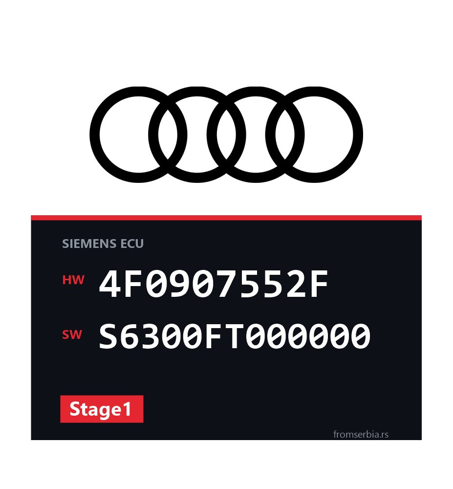 Audi A6 4F0907552F S6300FT000000 Stage1 tuning file