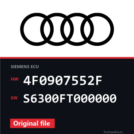 Audi A6 4F0907552F S6300FT000000 original ECU file