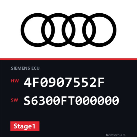 Audi A6 4F0907552F S6300FT000000 Stage1 tuning file