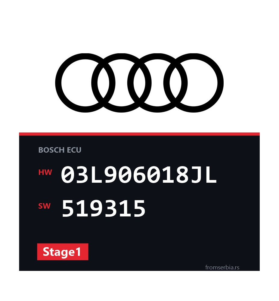 Audi A6 03L906018JL 519315 Stage1 tuning file