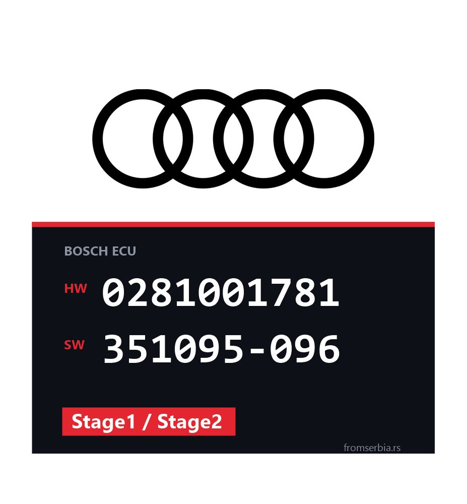 Audi A6 0281001781 351095-096 Stage1 / Stage2 tuning file