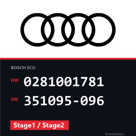 Audi A6 0281001781 351095-096 Stage1 / Stage2 tuning file