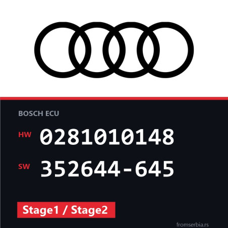 Audi A6 0281010148 352644-645 Stage1 / Stage2 tuning file