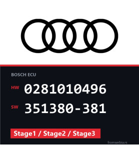 Audi A6 0281010496 351380-381 Stage1 / Stage2 / Stage3 tuning file