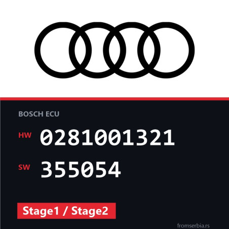 Audi A6 0281001321 355054 Stage1 / Stage2 tuning file
