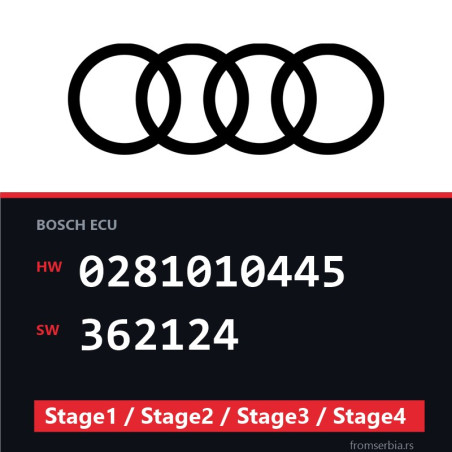 Audi 0281010445 362124 Stage1 / Stage2 / Stage3 / Stage4 file
