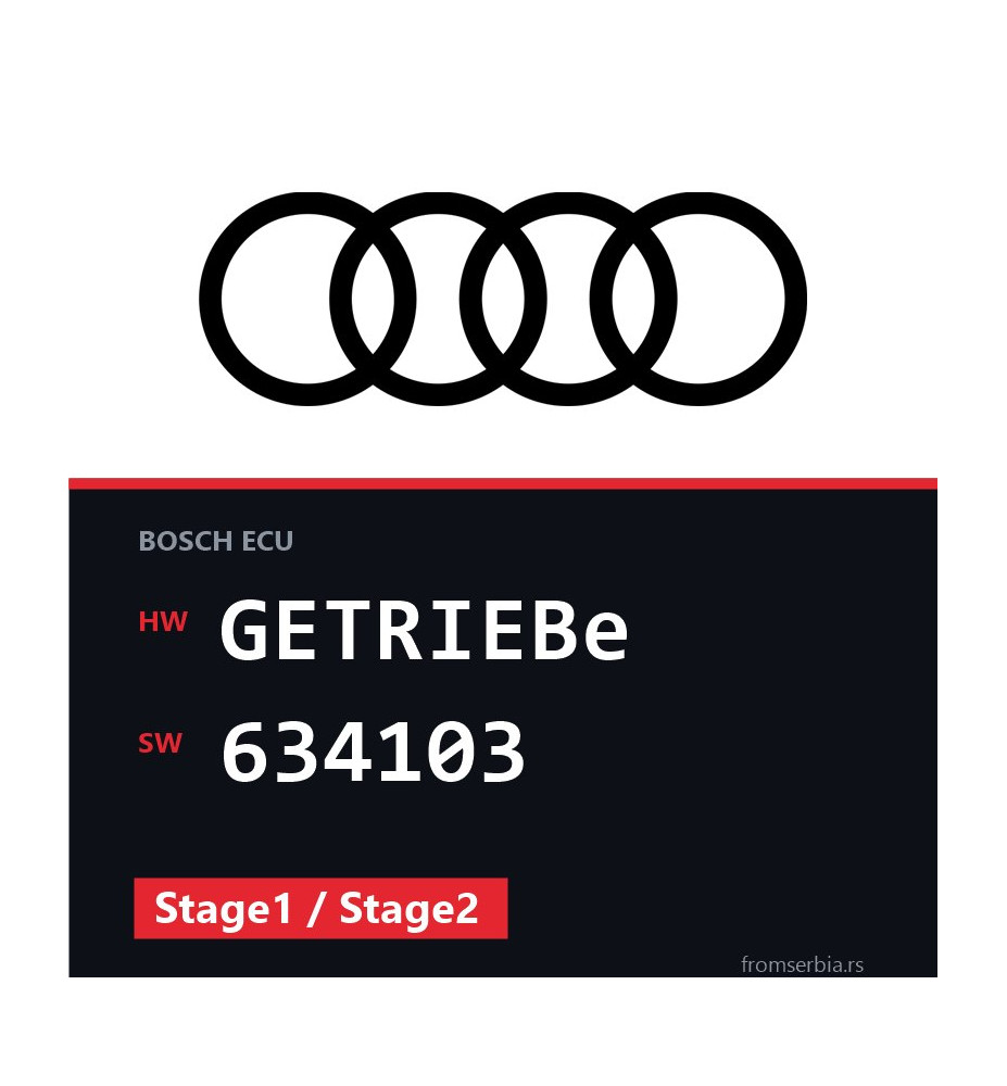 Audi A6 GETRIEBe 634103 Stage1 / Stage2 tuning file