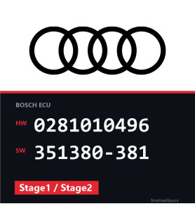 Audi A6 0281010496 351380-381 Stage1 / Stage2 tuning file