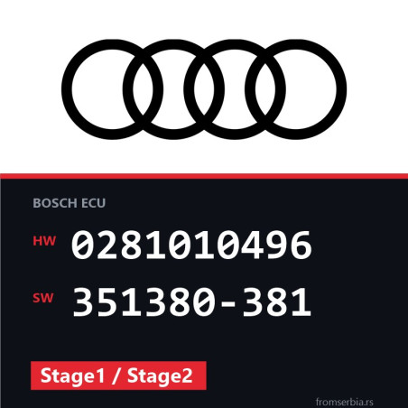 Audi A6 0281010496 351380-381 Stage1 / Stage2 tuning file