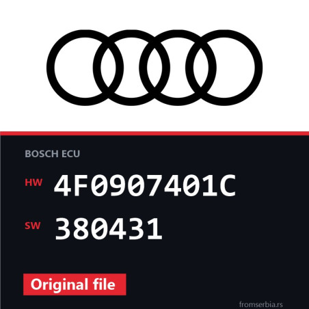 Audi A6 4F0907401C 380431 original ECU file
