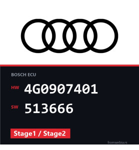 Audi A7 4G0907401 513666 Stage1 / Stage2 tuning file