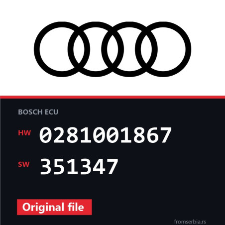 Audi A8 0281001867 351347 original ECU file