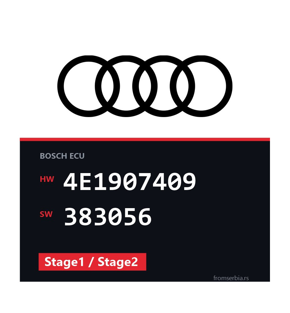 Audi A8 4E1907409 383056 Stage1 / Stage2 tuning file