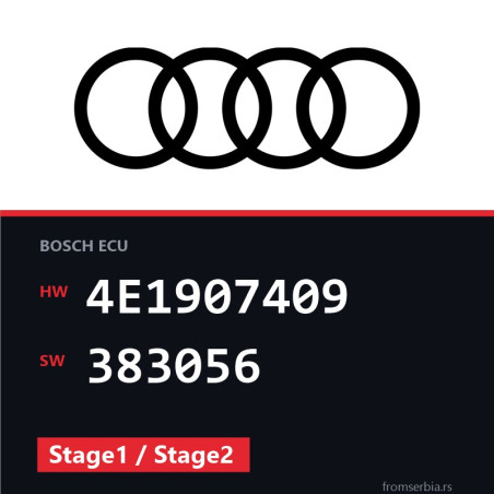 Audi A8 4E1907409 383056 Stage1 / Stage2 tuning file