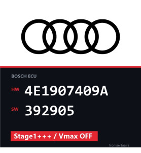 Audi A8 4E1907409A 392905 Stage1+++ / Vmax OFF tuning file