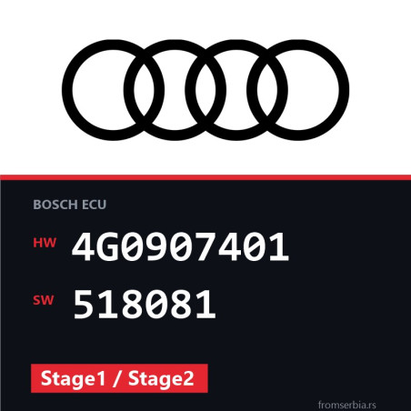 Audi A8 4G0907401 518081 Stage1 / Stage2 tuning file