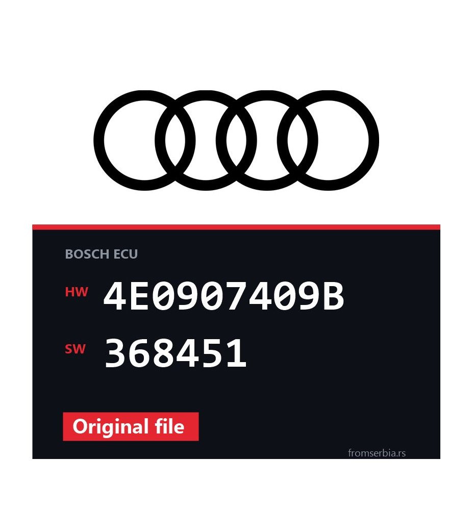 Audi A8 4E0907409B 368451 original ECU file