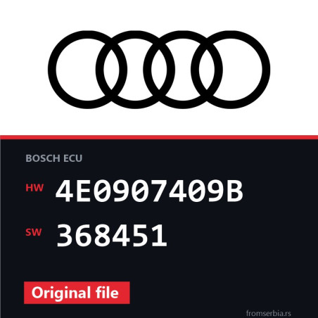 Audi A8 4E0907409B 368451 original ECU file