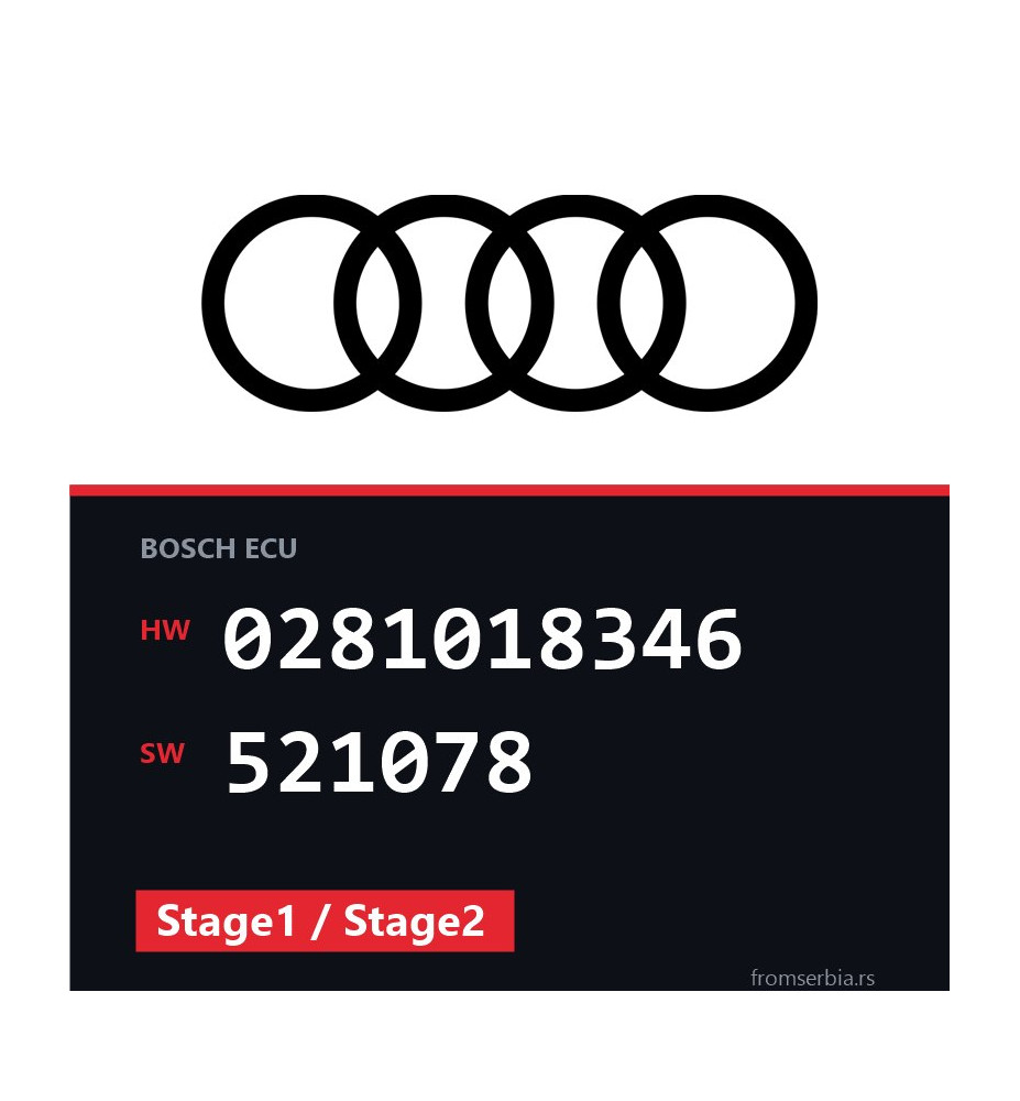 Audi Q3 0281018346 521078 Stage1 / Stage2 tuning file