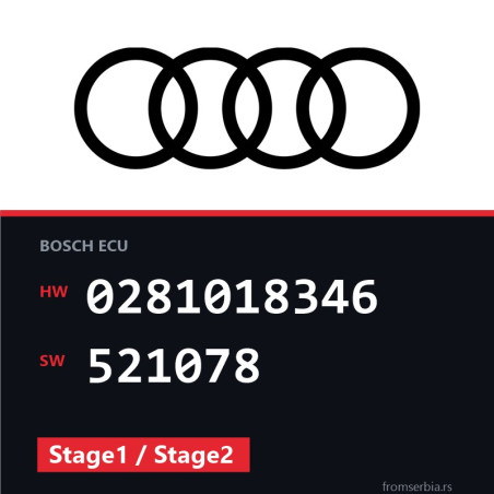 Audi Q3 0281018346 521078 Stage1 / Stage2 tuning file