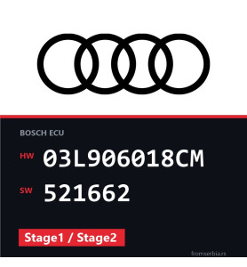 Audi Q3 03L906018CM 521662 Stage1 / Stage2 tuning file