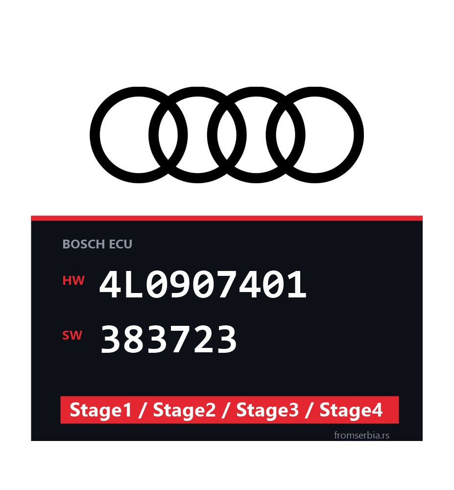 Audi Q7 4L0907401 383723 Stage1 / Stage2 / Stage3 / Stage4 tuning file