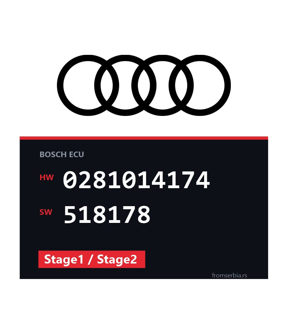 Audi Q7 0281014174 518178 Stage1 / Stage2 tuning file