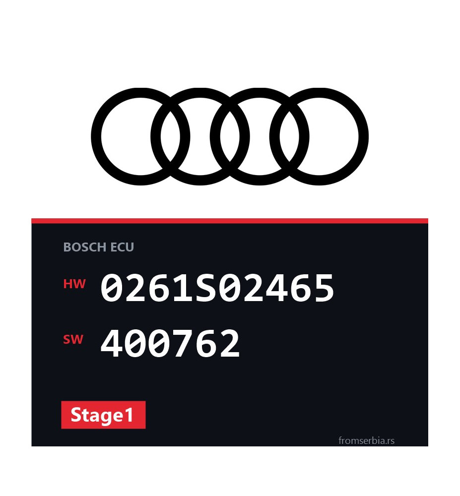 Audi R8 0261S02465 400762 Stage1 tuning file
