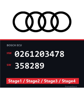Audi 0261203478 358289 Stage1 / Stage2 / Stage3 / Stage4 file