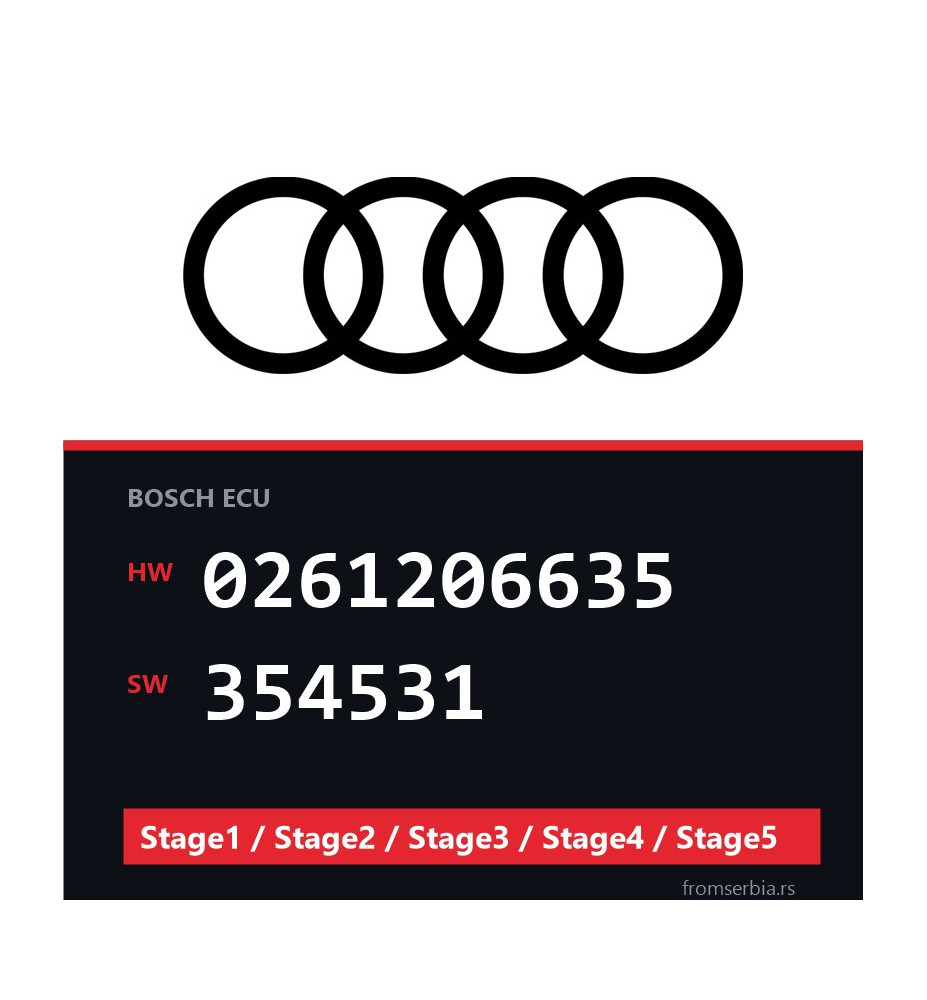 Audi 0261206635 354531 Stage1 / Stage2 / Stage3 / Stage4 / Stage5 file