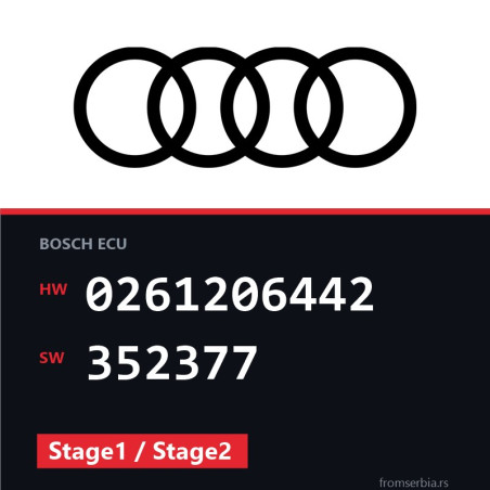 Audi S3 0261206442 352377 Stage1 / Stage2 tuning file