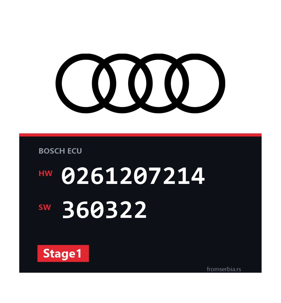 Audi S3 0261207214 360322 Stage1 tuning file