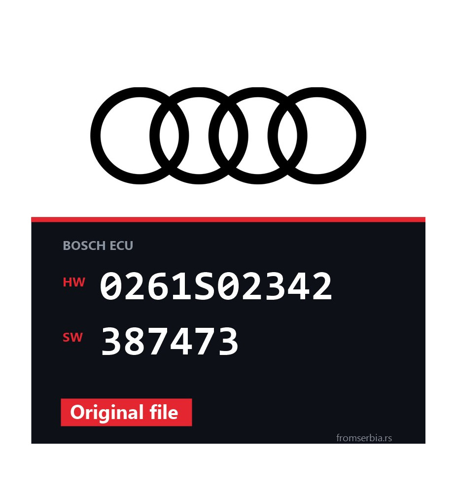 Audi S3 0261S02342 387473 original ECU file