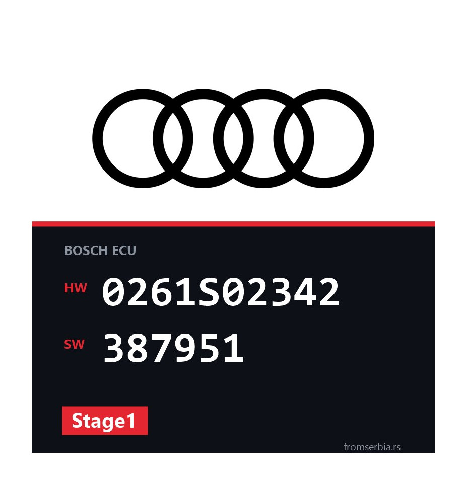 Audi S3 0261S02342 387951 Stage1 tuning file