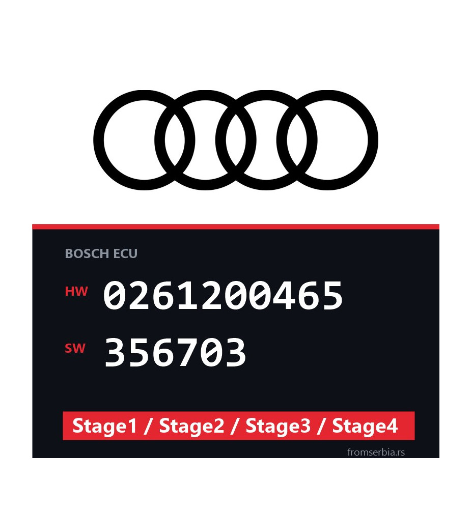 Audi 0261200465 356703 Stage1 / Stage2 / Stage3 / Stage4 file