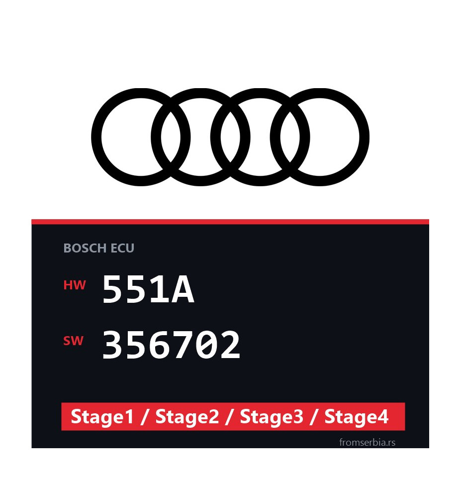 Audi S4 551A 356702 Stage1 / Stage2 / Stage3 / Stage4 tuning file