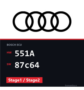 Audi S4 551A 87c64 Stage1 / Stage2 tuning file