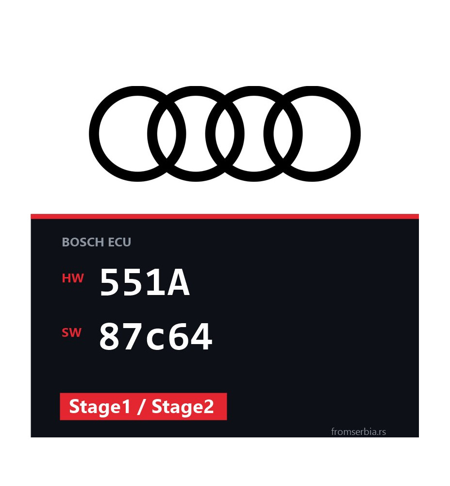 Audi S4 551A 87c64 Stage1 / Stage2 tuning file