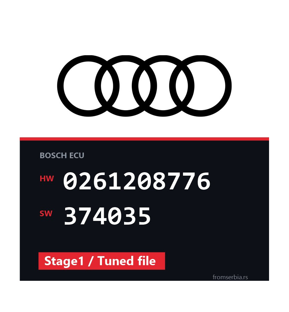 Audi S4 0261208776 374035 Stage1 / Tuned file tuning file