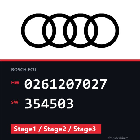 Audi TT 0261207027 354503 Stage1 / Stage2 / Stage3 tuning file