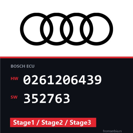 Audi TT 0261206439 352763 Stage1 / Stage2 / Stage3 tuning file