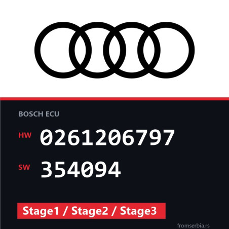 Audi TT 0261206797 354094 Stage1 / Stage2 / Stage3 tuning file