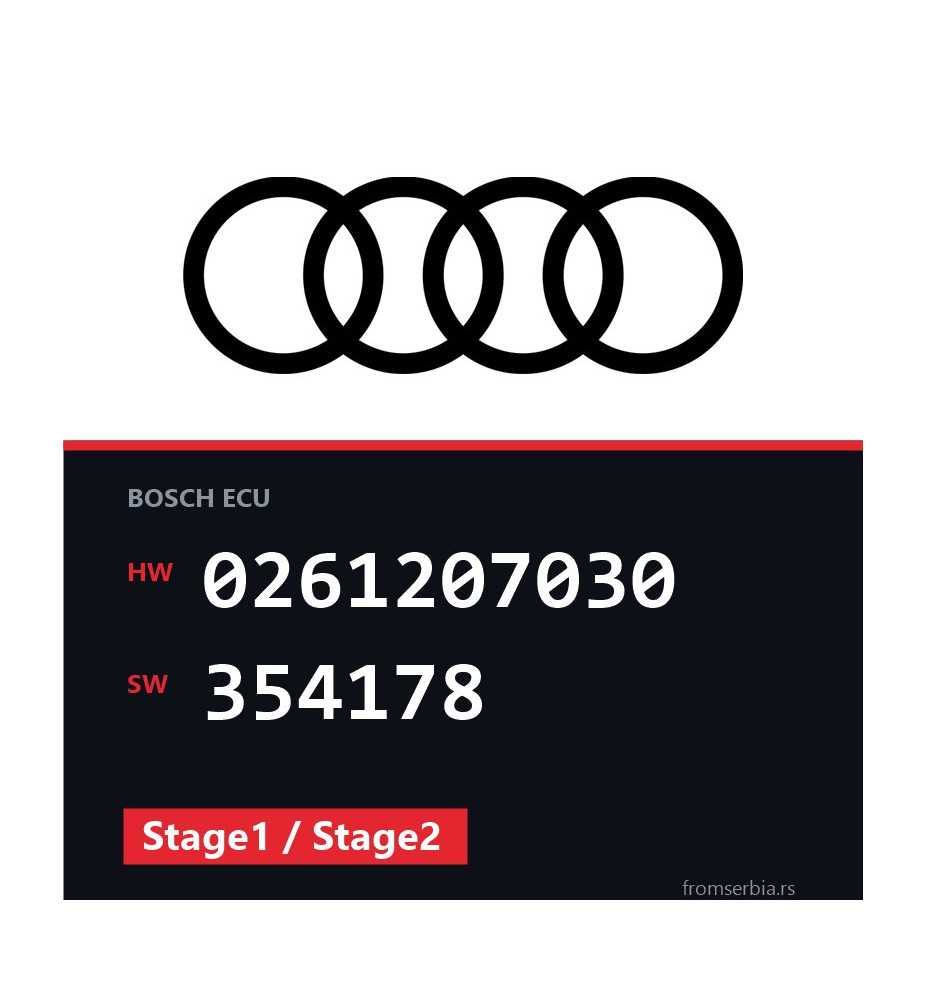 Audi TT 0261207030 354178 Stage1 / Stage2 tuning file